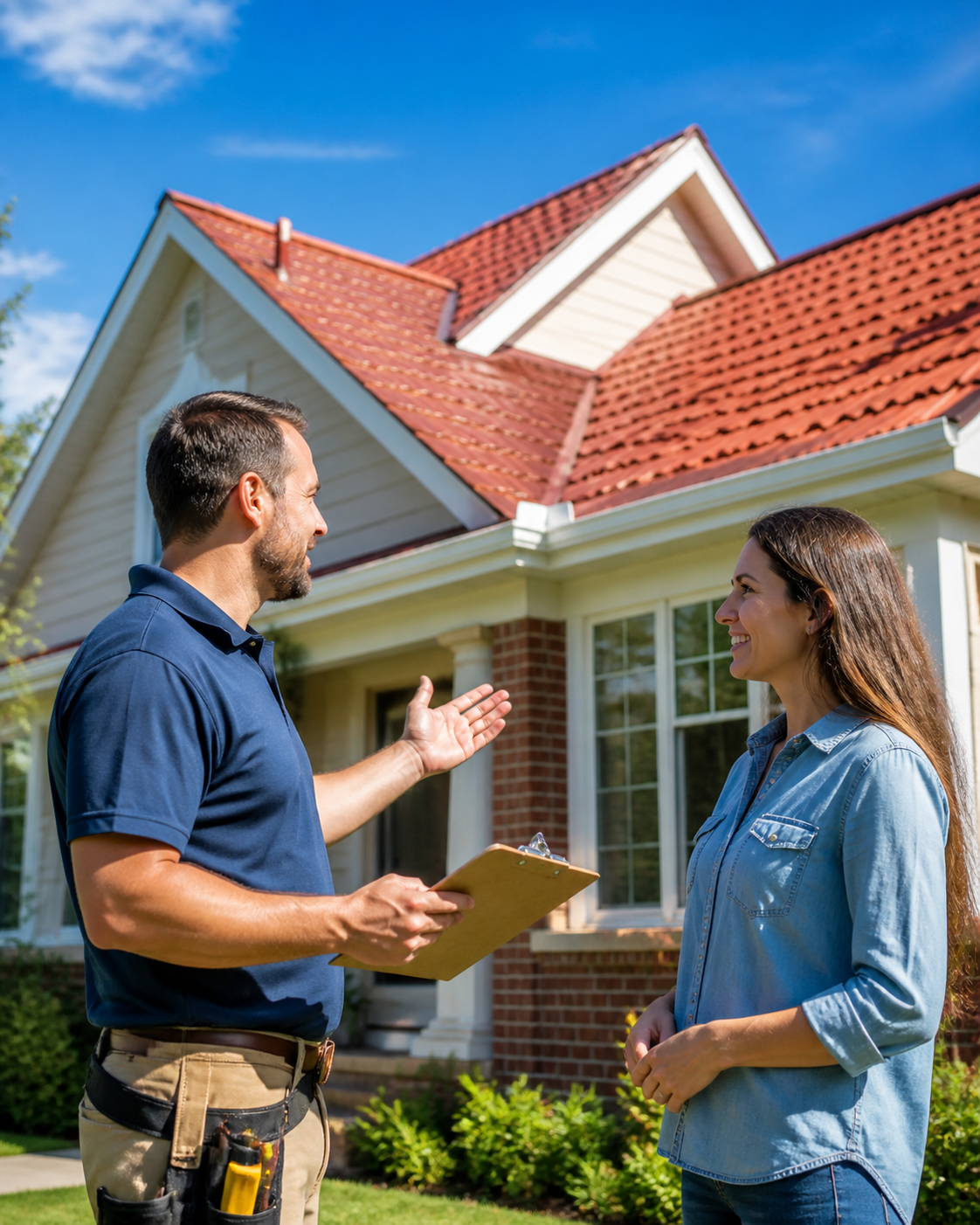 Contractor speaking with a homeowner